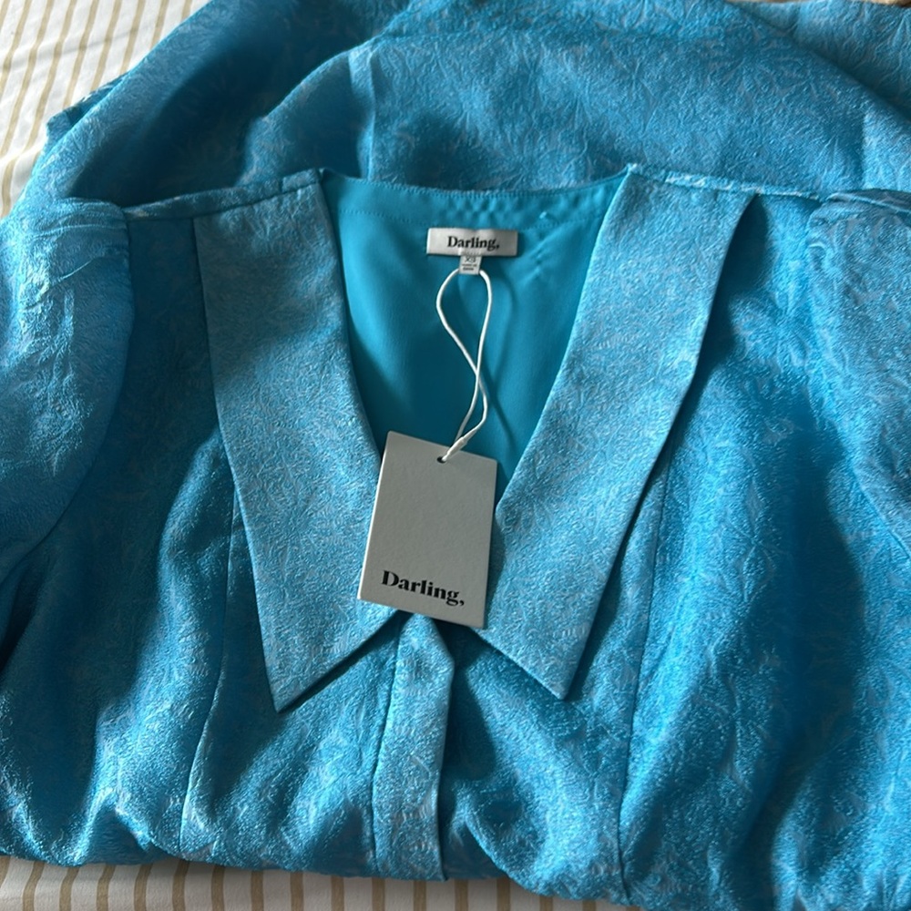 DARLING AVENUE BLUE MINI DRESS SIZE XS - Picture 6 of 7